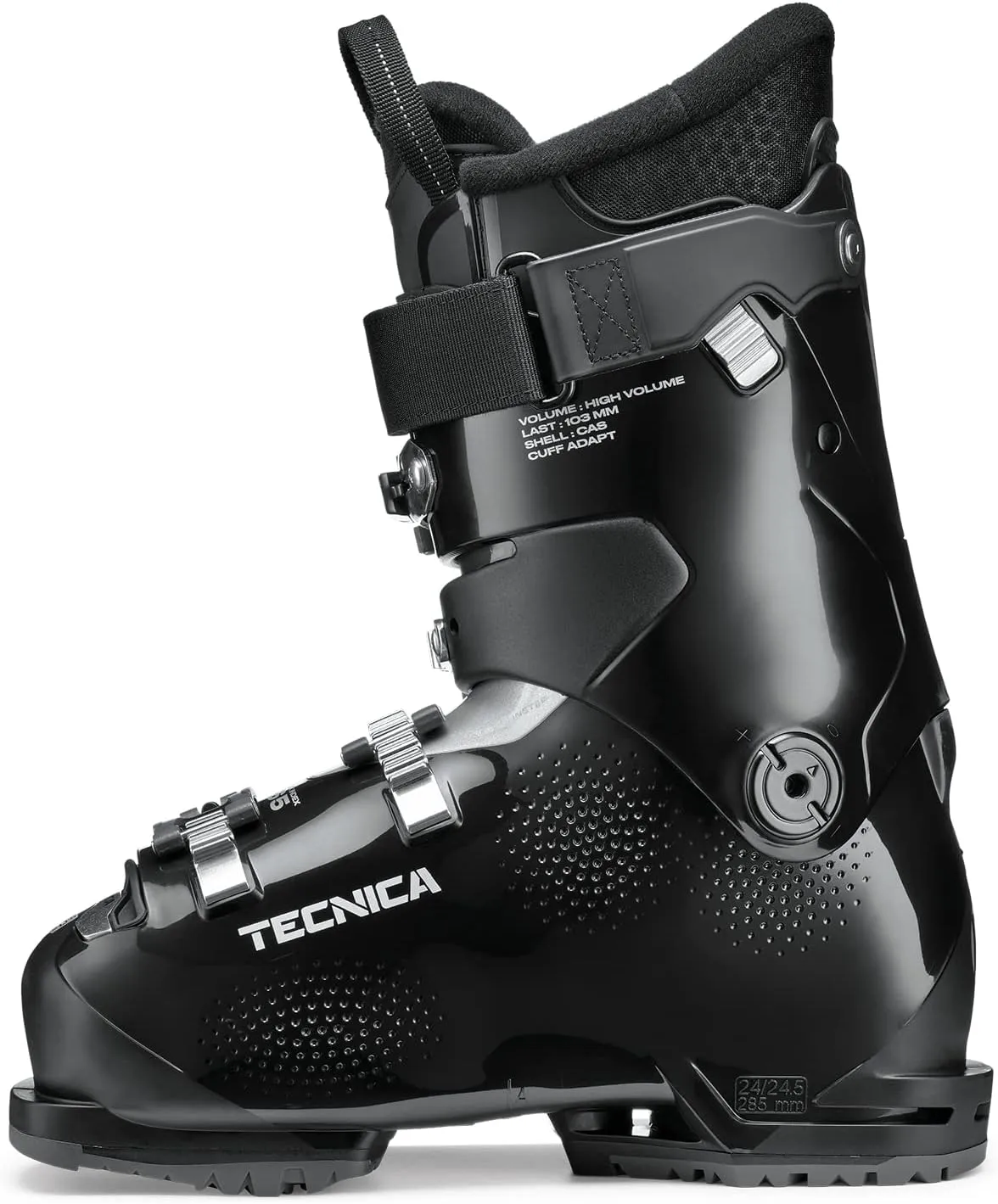 TECNICA Women's Mach Sport HV 65 W GW 65-Flex Warm Functional Comfortable Alpine All Mountain Ski Boots, Black, 8.5