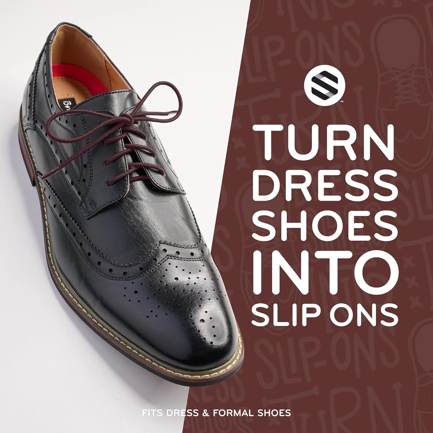 THE ORIGINAL STRETCHLACE Round Dress Shoe Laces | Elastic Laces to Turn Dress Shoes Into Slip-Ons