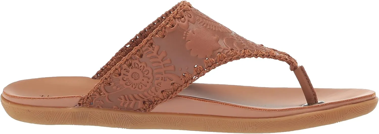 The Sak Women's Leather Shana Thong Crochet, Flip Flop Sandals, Summer Open Toe Shoes