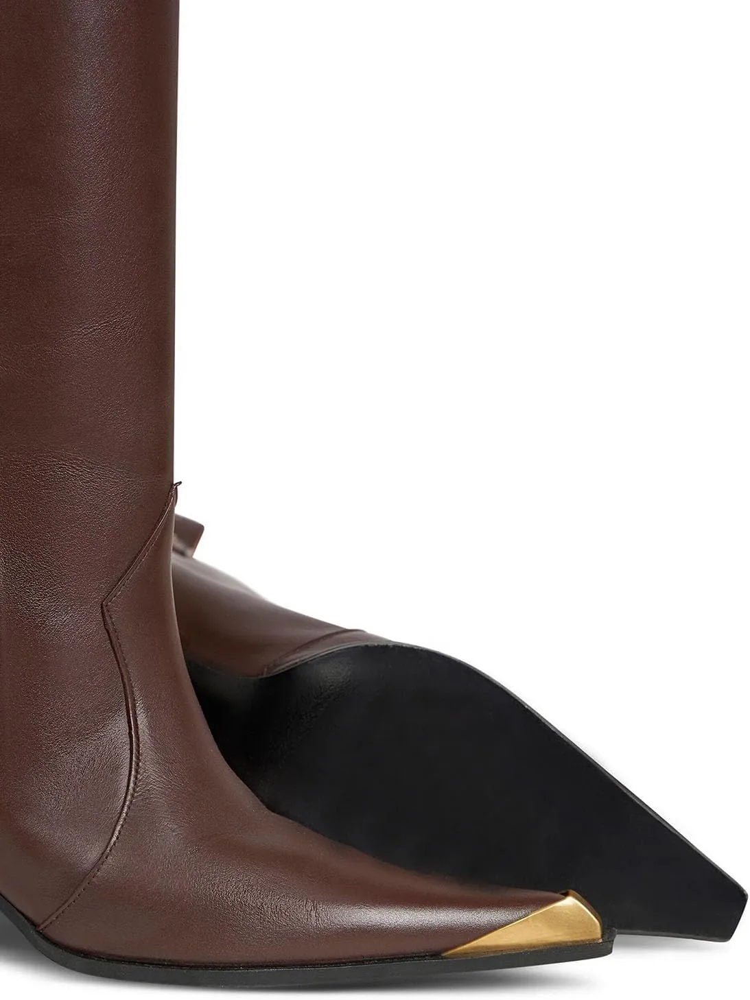 THESHY Women's Western Knee High Boots Leather Cowboy Chunky Block Heel Boot Pointed Toe Pull on Fashion Dress Party Boots for Women