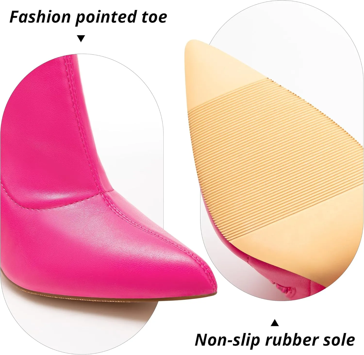 Thigh High Boots Women Chunky Heels Over The Knee Boots Pointed Toe Block Heeled Stretch Sexy High Heel Knee High Boots Side Zipper Long Boots