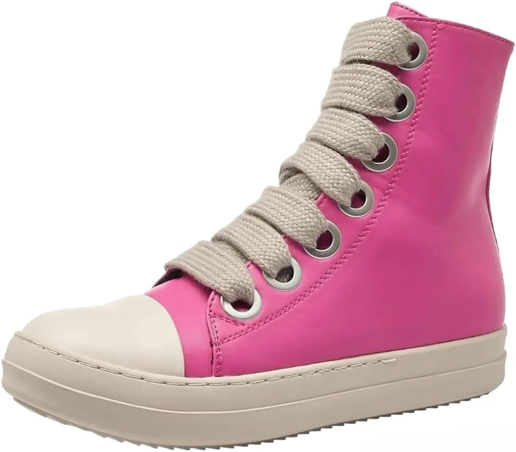 Trendy High Top Platform Sneakers for Women Breathable PU Leather Trainer Sneakers, Comfortable, Lighweight and Stylish. Sizes 6-13.