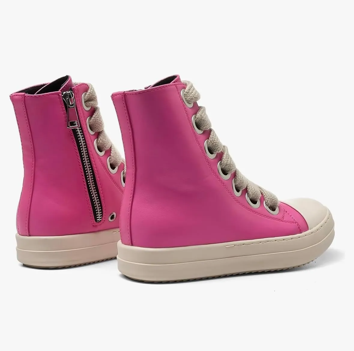 Trendy High Top Platform Sneakers for Women Breathable PU Leather Trainer Sneakers, Comfortable, Lighweight and Stylish. Sizes 6-13.