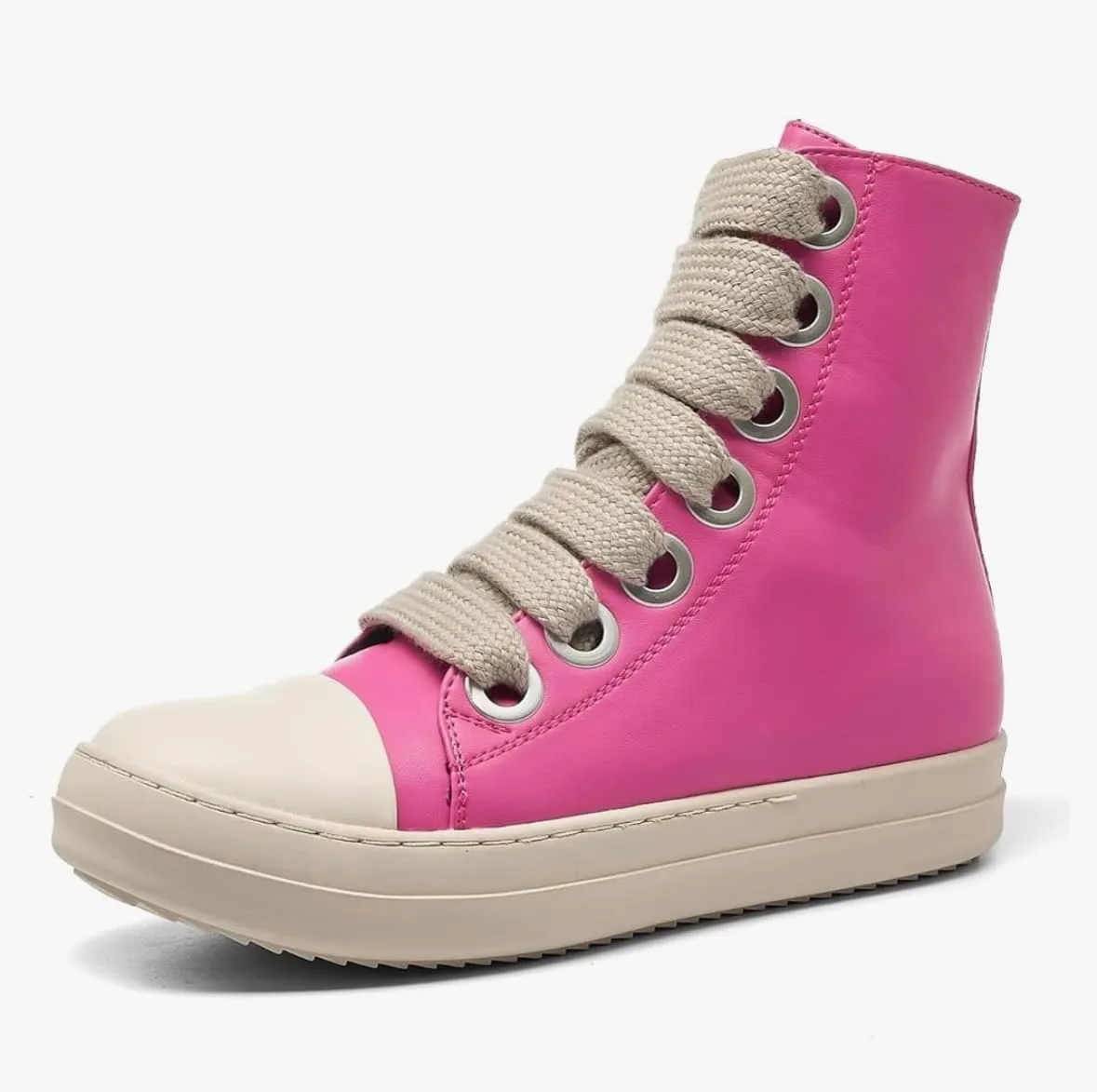 Trendy High Top Platform Sneakers for Women Breathable PU Leather Trainer Sneakers, Comfortable, Lighweight and Stylish. Sizes 6-13.