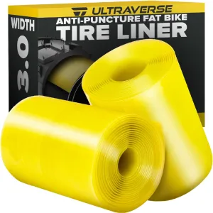 Ultraverse Fat Tire Liners Tube Protection Against Flats, 20, 24 and 26 inch x 3.0 tire Size, Durable Extruded Plastic Shield for Puncture Free Bike Rides – 2 Pack
