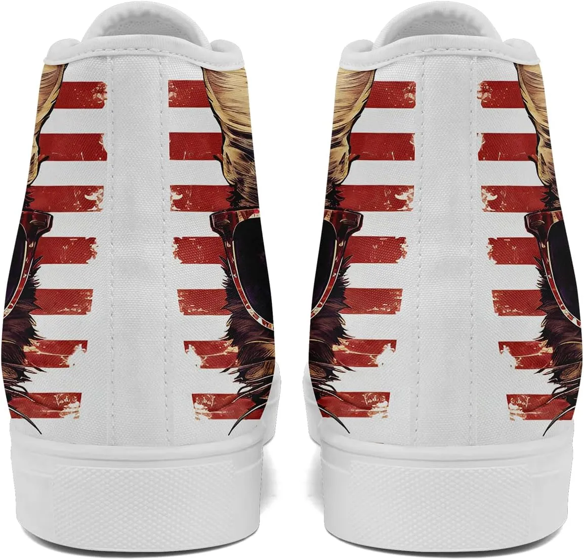 Unisex Flag High Tops Canvas Sneaker Lace Up Casual Trainers Tennis Walking Shoes