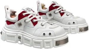 Unisex Thick-Soled Trainers - Avant-Garde Chunky Sneakers with Punk-Inspired Metal Stud Accents - Perfect for Skateboarding, Parties & Everyday Wear