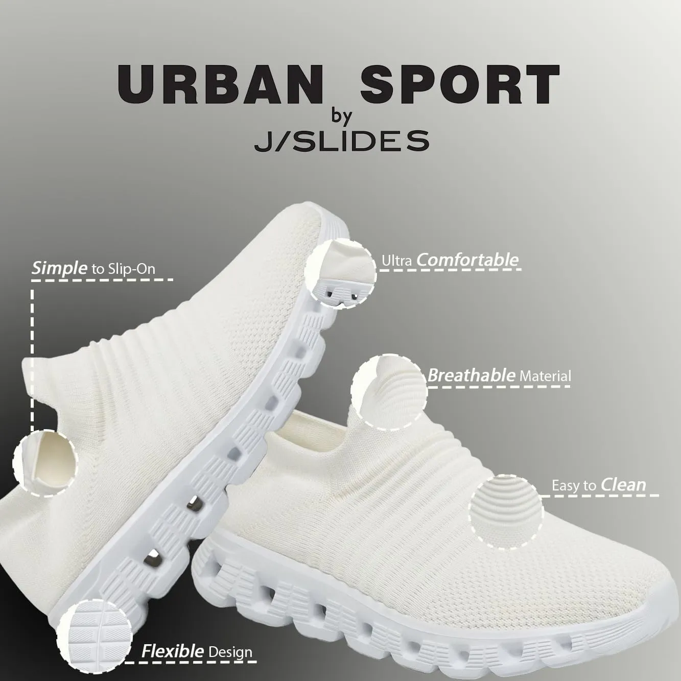Urban Sport by J/Slides CEC-Cora Women’s Walking Sneaker | Slip-On Walking Shoes for Women | Ultra-Comfortable & Light