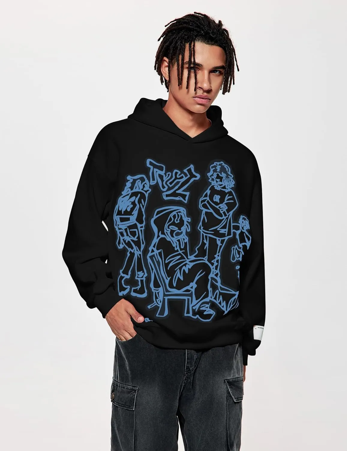 Vamtac Mens Graphic Hoodies Y2k Cute Pullover Oversized Fashion Streetwear Casual Hooded Sweatshirt Unisex Tops