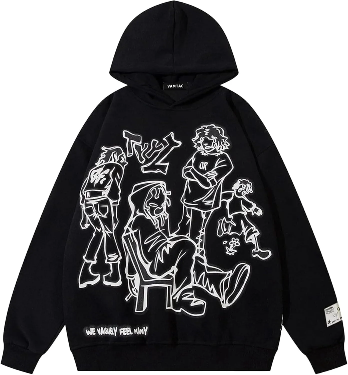 Vamtac Mens Graphic Hoodies Y2k Cute Pullover Oversized Fashion Streetwear Casual Hooded Sweatshirt Unisex Tops