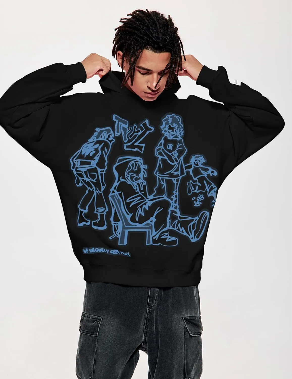 Vamtac Mens Graphic Hoodies Y2k Cute Pullover Oversized Fashion Streetwear Casual Hooded Sweatshirt Unisex Tops
