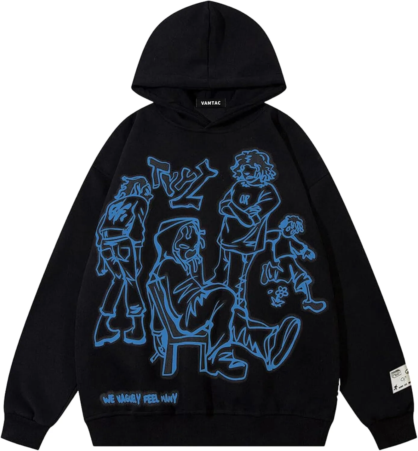 Vamtac Mens Graphic Hoodies Y2k Cute Pullover Oversized Fashion Streetwear Casual Hooded Sweatshirt Unisex Tops