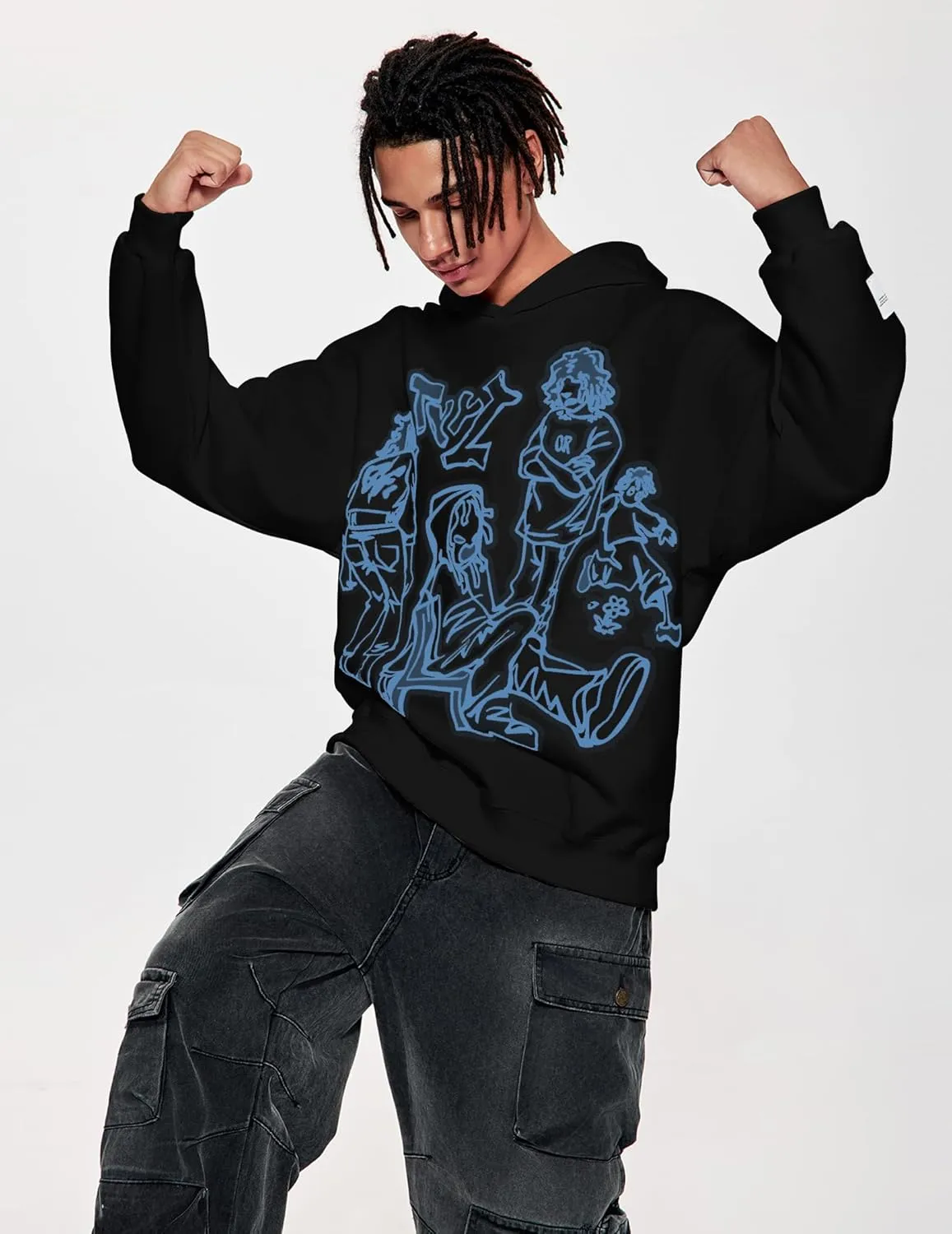 Vamtac Mens Graphic Hoodies Y2k Cute Pullover Oversized Fashion Streetwear Casual Hooded Sweatshirt Unisex Tops