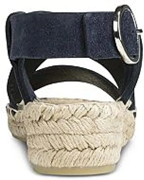VIA SPIGA Womens V-Gia Leather Strappy Espadrilles Navy 7 Medium (B,M)