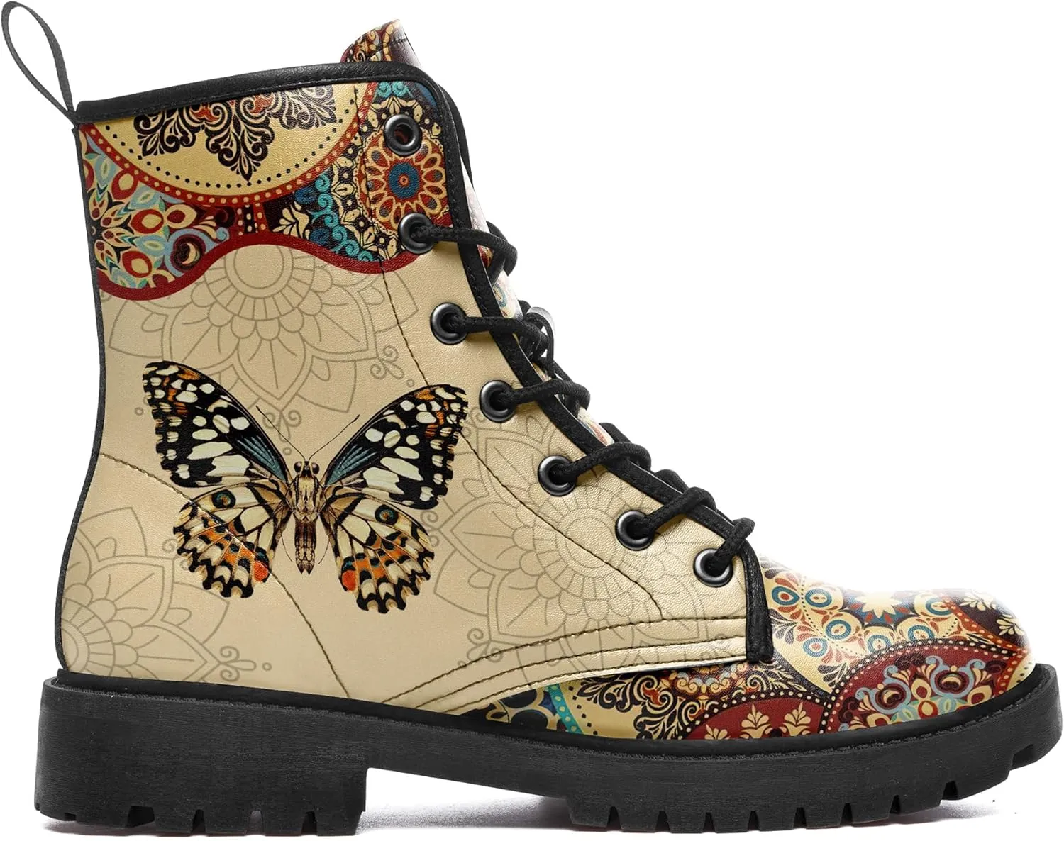 Vintage Bohemian Combat Boots Comfortable High-Top Ankle Booties for Women Men Fashion Casual Festival Winter Footwear