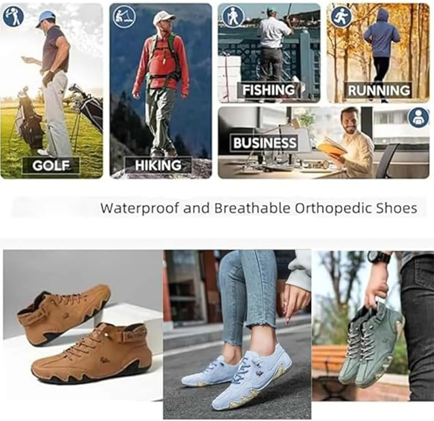 Vogany Shoes Orthopedic Sneakers Women, Vogany Waterproof and Breathable Unisex Outdoor Arch Support Shoes