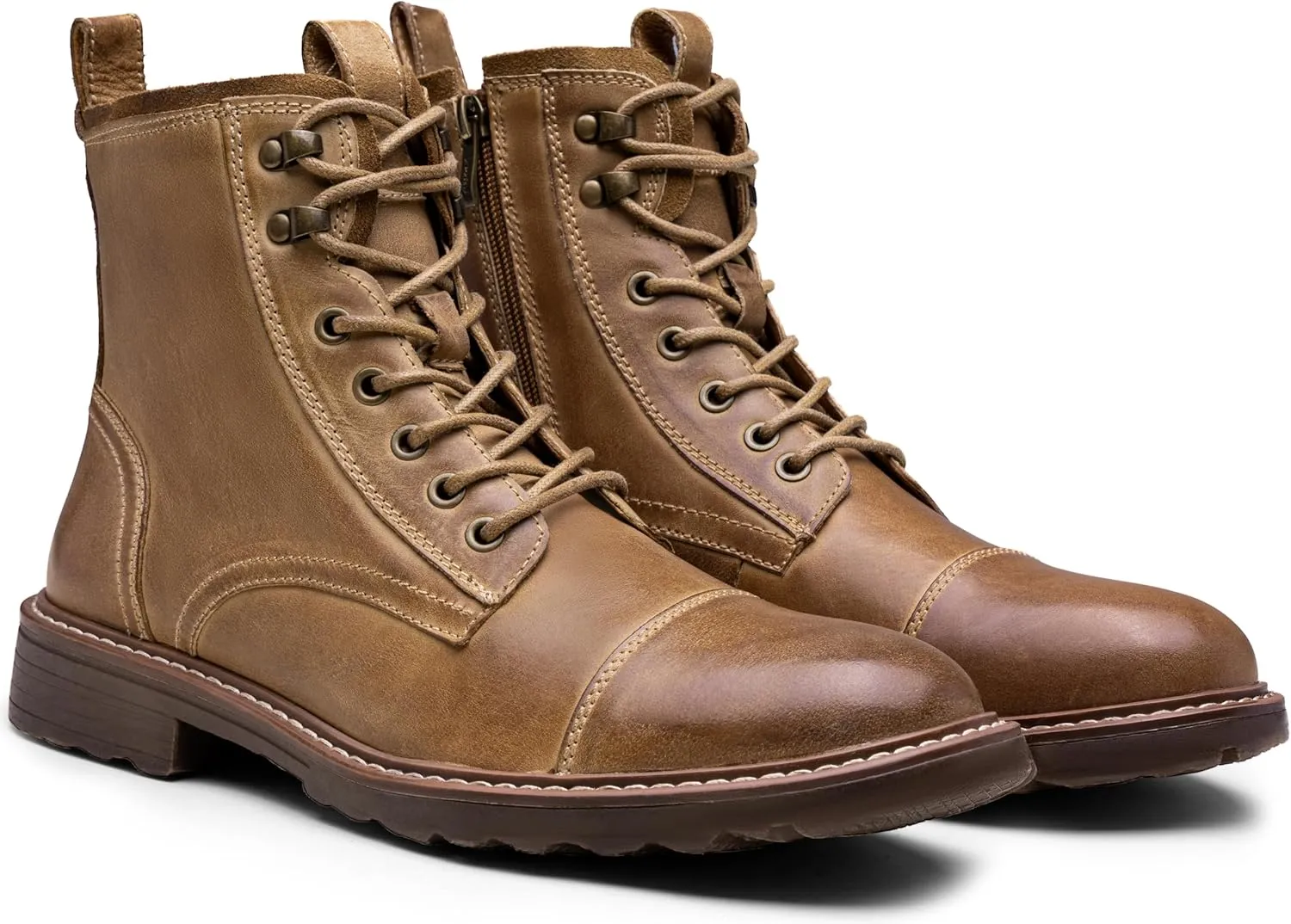 Vostey Mens Boots Motorcycle Casual Boots for Men Zipper Fashion Chukka Boots Mens