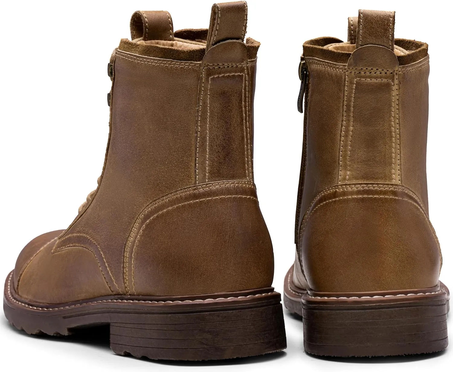 Vostey Mens Boots Motorcycle Casual Boots for Men Zipper Fashion Chukka Boots Mens