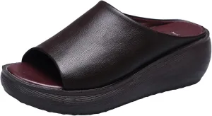 Wedge Sandals for Women Platform Flip Flops Arch Support Fashion Slippers Backless Walking Sandal Trendy Dressy Summer Sandals Comfortable Comfy Orthotic Slippers
