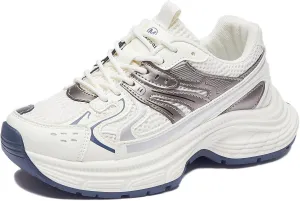 Women Breathable Mesh Chunky Sneakers Trendy Lace-up Casual Shoes Everyday Gym Walking Shoes