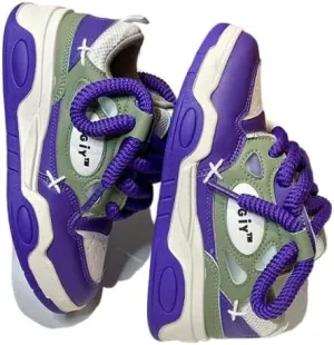 Women Platform Fashion Sneakers Low Top Lace-Up Comfortable Stylish Casual Walking Skateboard Shoes, Street Sneakers Size 5-8