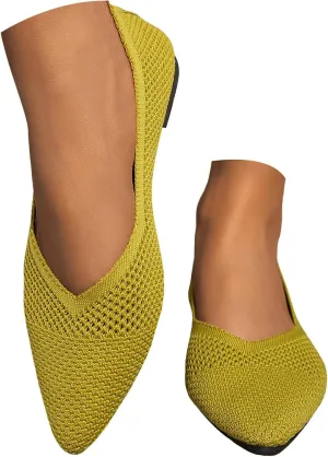 Women Sandals, Women's Flats Shoes Comfortable Dress Sandal Pointed Toe Flats Ballet Mesh Knit Flat Dressy Casual Shoe
