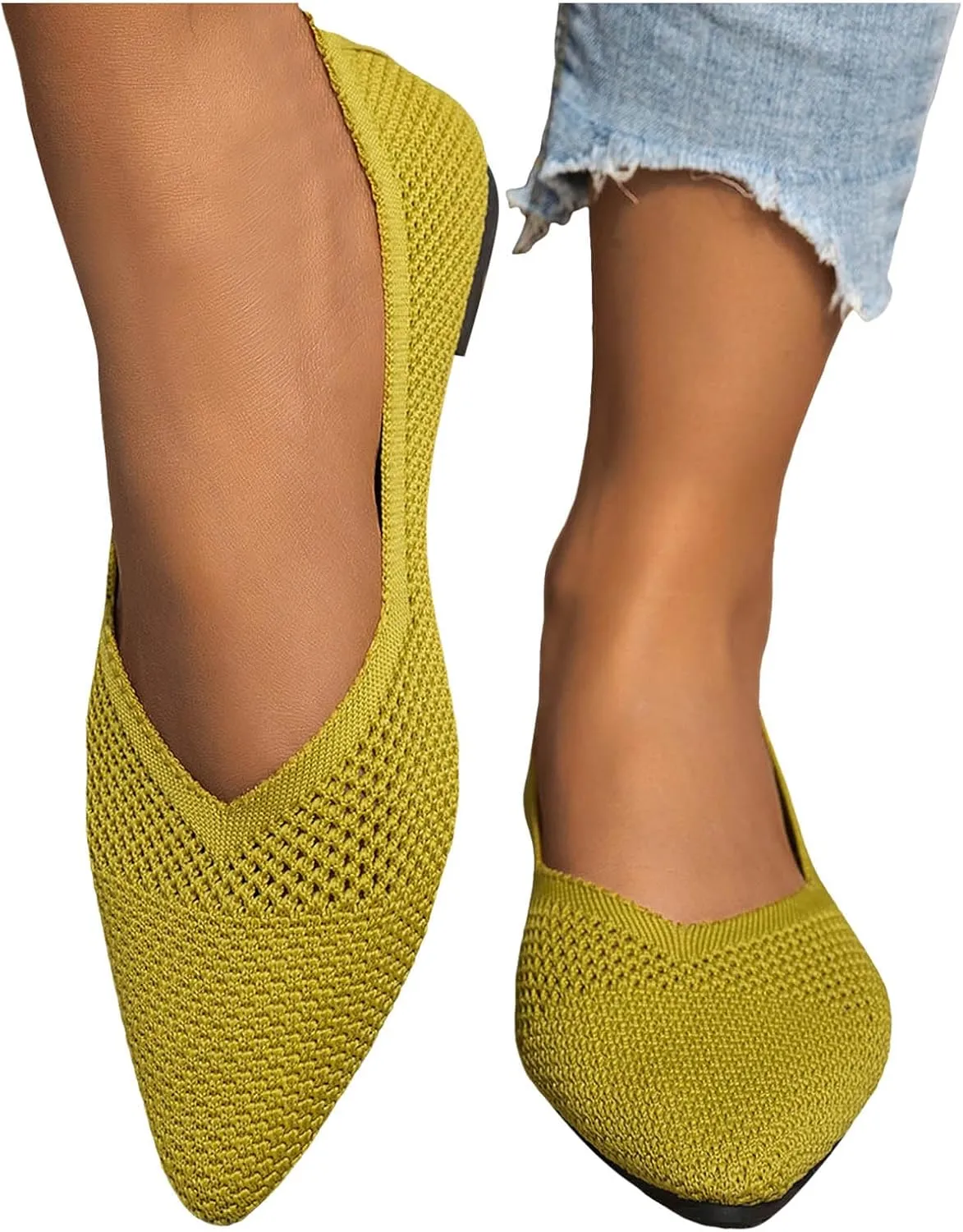 Women Sandals, Women's Flats Shoes Comfortable Dress Sandal Pointed Toe Flats Ballet Mesh Knit Flat Dressy Casual Shoe