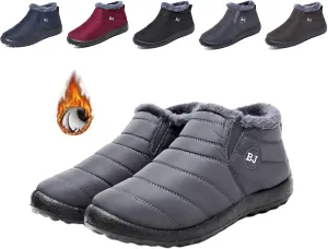Womens And Men Snow Boots Waterproof，Women'S Winter Thermal Boots，Winter Warm Hiking Work Comfy Boots Sneakers Walking Shoes