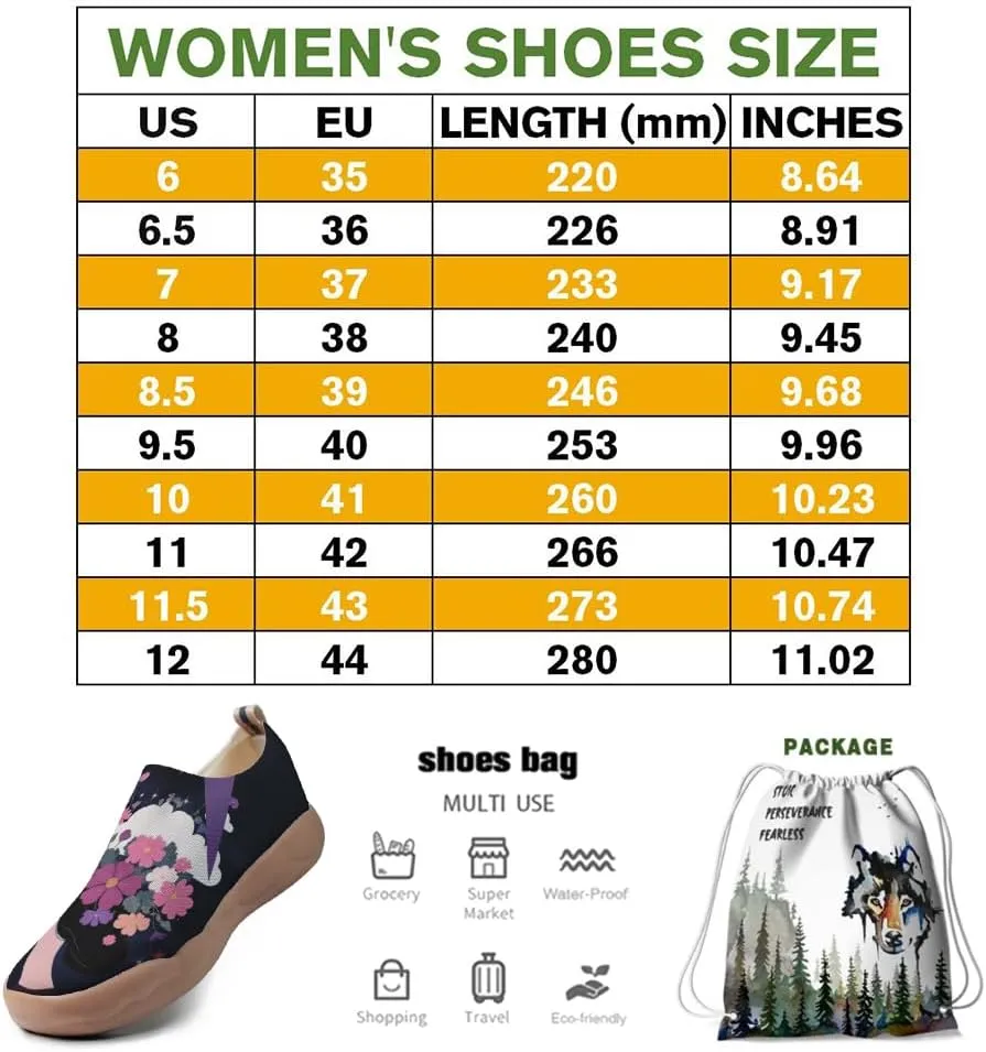Women's Blossom Slip On Soft Shoes Colorful Comfortable Lightweight Art Travel Sneakers Casual Vibrant Floral Everyday Loafers