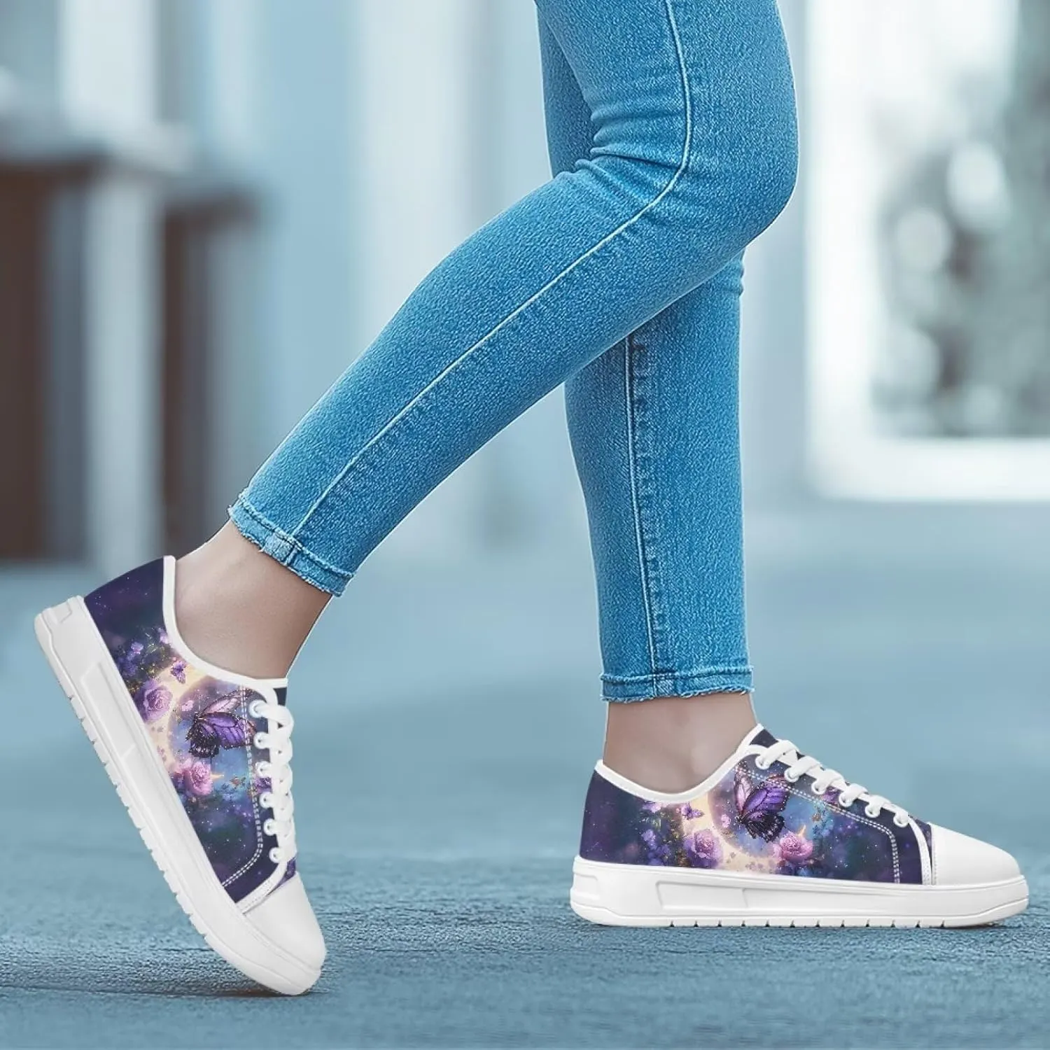 Womens Canvas Sneakers Lightweight Lace Up Fashion Comfortable Canvas Shoes Low Top Slip On Casual Tennis Walking Footwear
