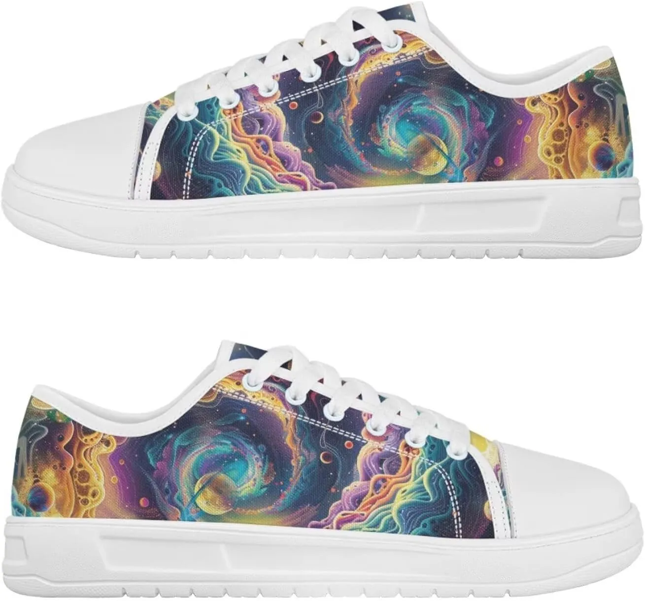 Womens Canvas Sneakers Low-Top Slip Ons Shoes Summer Lace Up Platform Fashion Casual Cute Walking Shoes 5.5-13.5