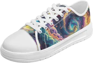 Womens Canvas Sneakers Low-Top Slip Ons Shoes Summer Lace Up Platform Fashion Casual Cute Walking Shoes 5.5-13.5