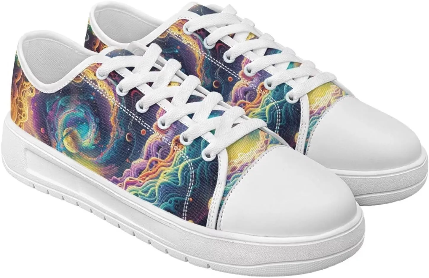 Womens Canvas Sneakers Low-Top Slip Ons Shoes Summer Lace Up Platform Fashion Casual Cute Walking Shoes 5.5-13.5
