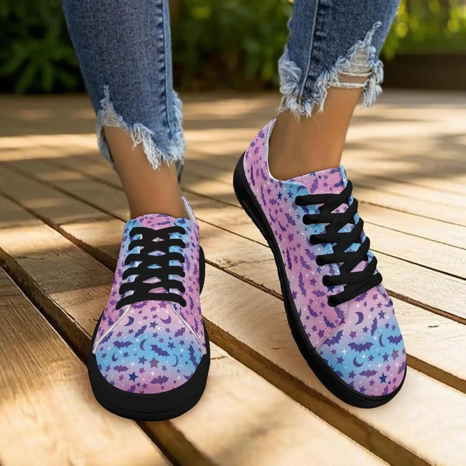 Women's Casual Canvas Shoes Comfortable Low Top Walking Shoes Classic Polyester Upper Arch Support Canvas Sneakers