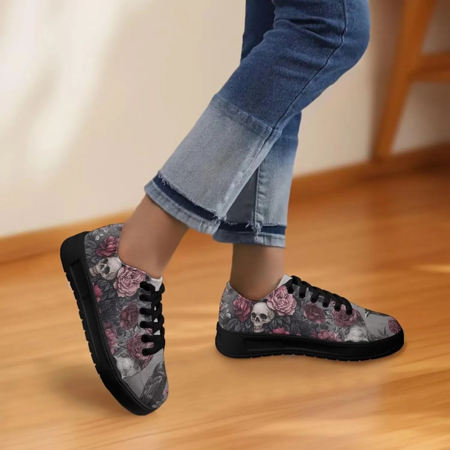 Women's Casual Canvas Shoes Comfortable Low Top Walking Shoes Classic Polyester Upper Arch Support Canvas Sneakers