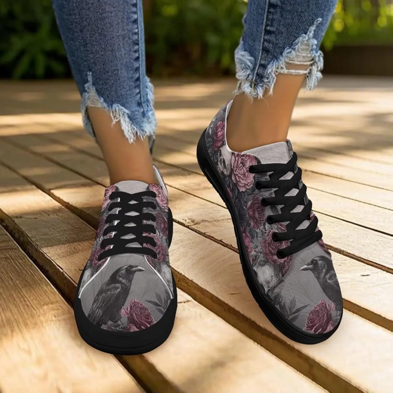Women's Casual Canvas Shoes Comfortable Low Top Walking Shoes Classic Polyester Upper Arch Support Canvas Sneakers