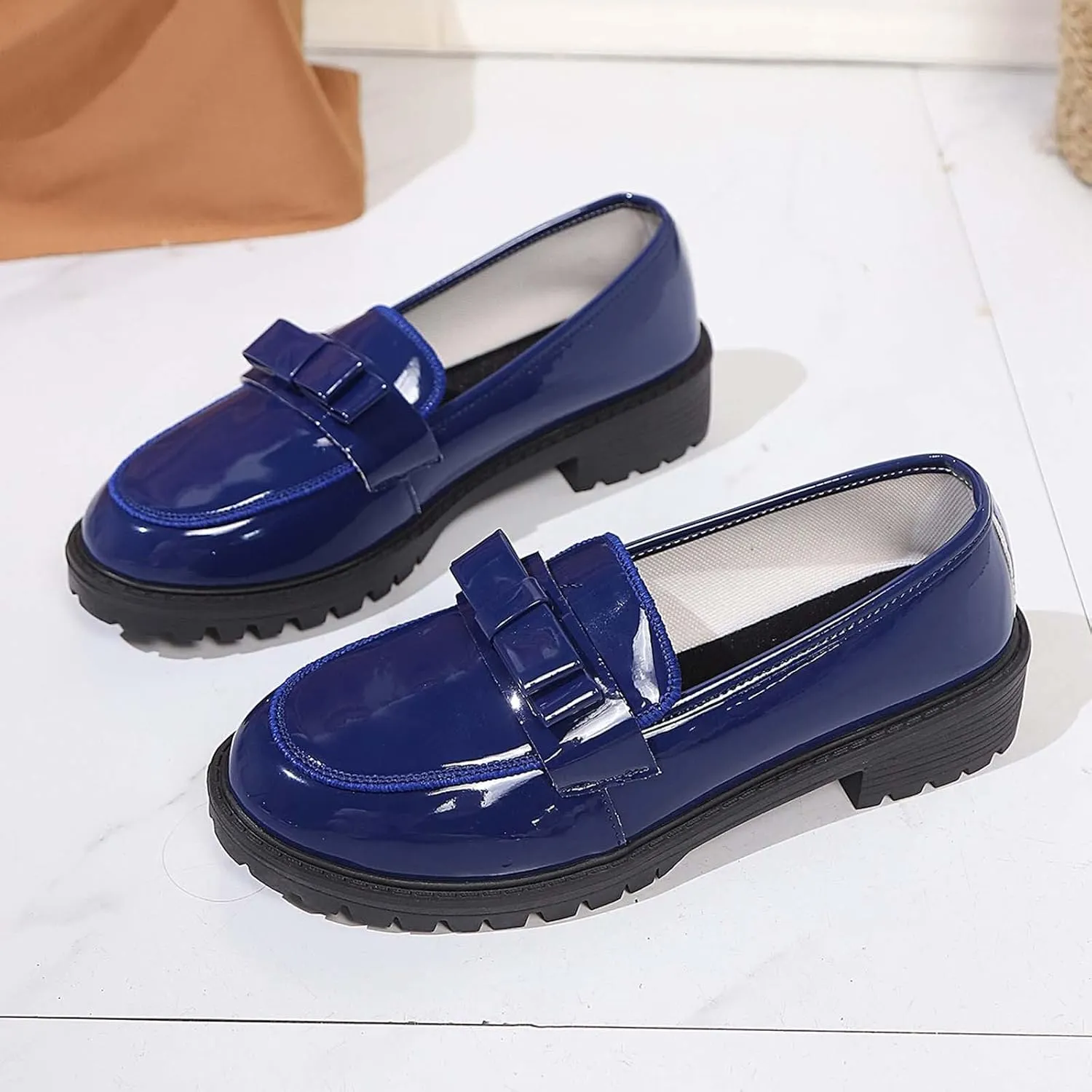 Women's Casual Slip On Loafers Round Toe Low Heel Dress Shoes Comfortable Everyday Wear for Spring Summer