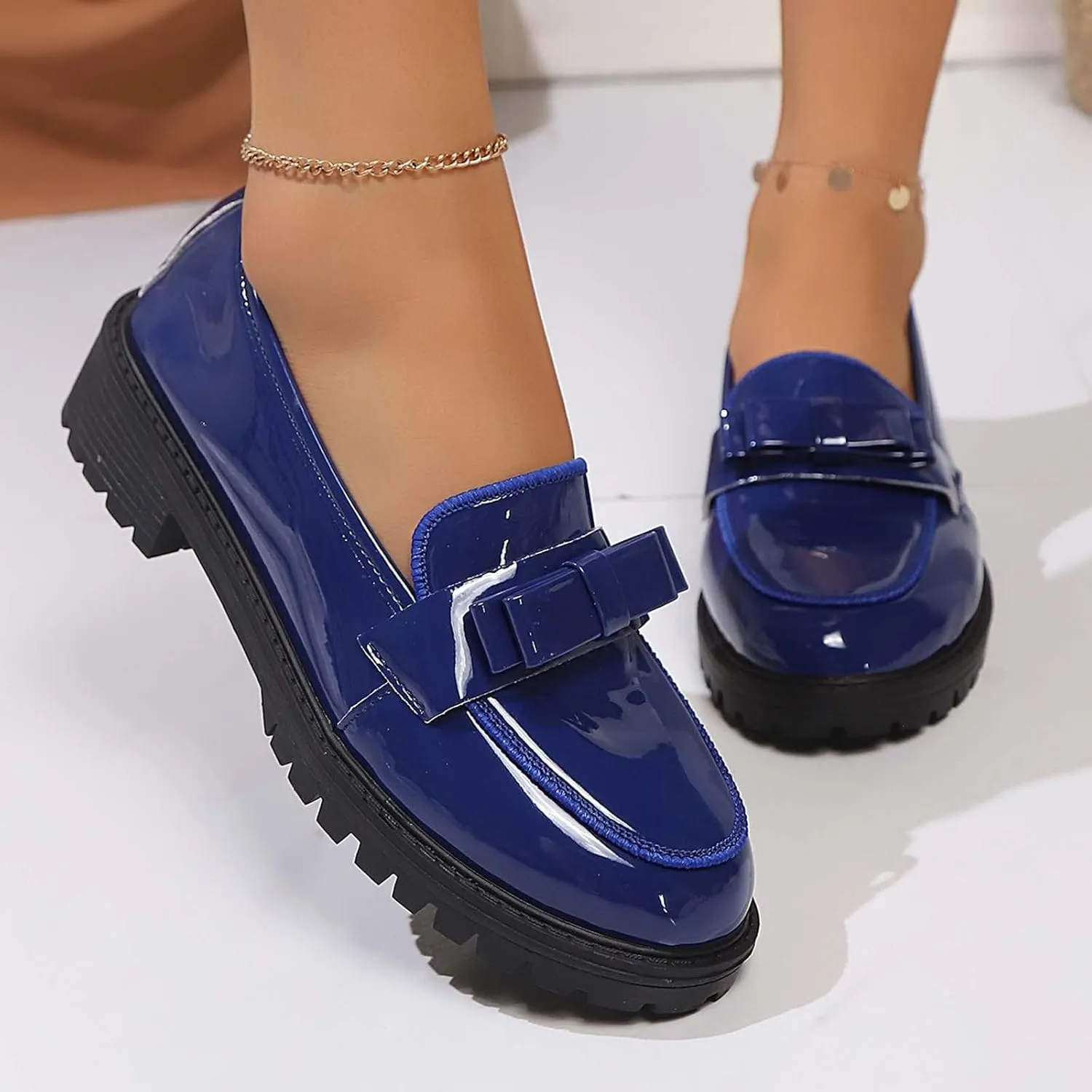 Women's Casual Slip On Loafers Round Toe Low Heel Dress Shoes Comfortable Everyday Wear for Spring Summer