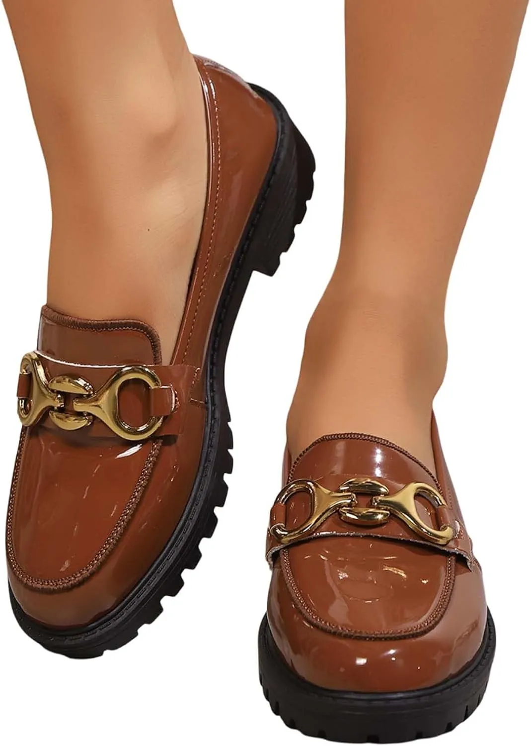 Women's Casual Slip-On Shoes Comfortable Platform Loafers for Everyday Wear Spring Summer Fashion Flat Sandals with Sole