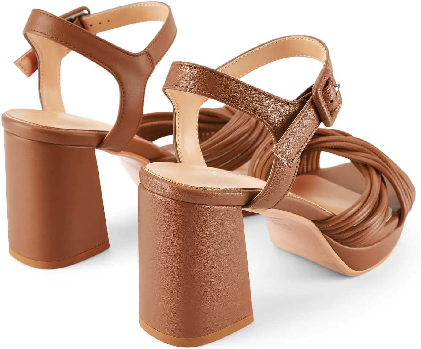 Women's Chunky Platform Heels Baby Pink Block Heeled Sandals Round Open Toe Comfy Bow Heels Slingback Sandal Wedding Party Shoes for Ladies Stylish Cute Summer