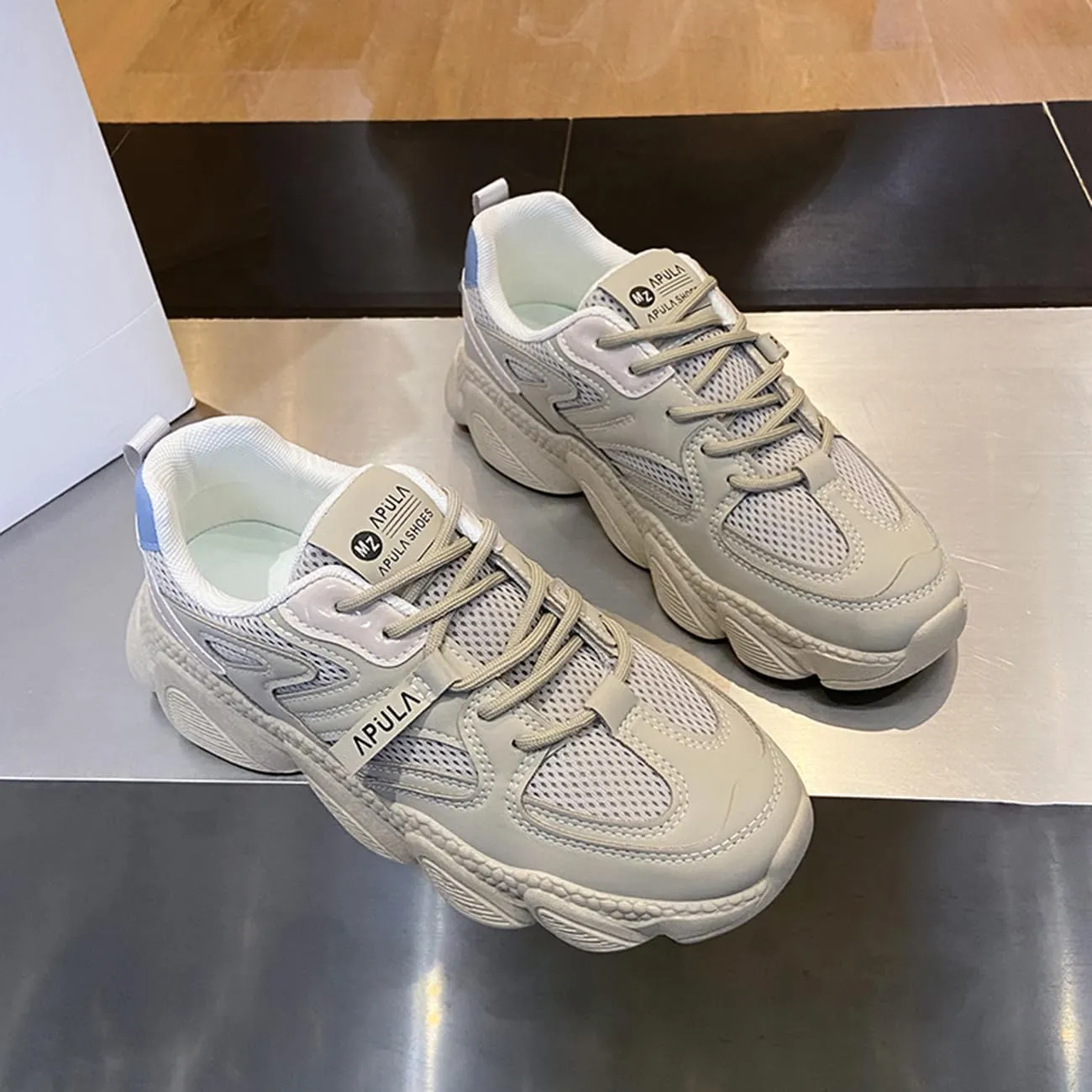 Women's Chunky Platform Sneakers Comfortable Walking Shoes with Arch Support for Campus & Everyday