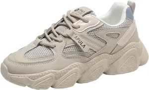 Women's Chunky Platform Sneakers Comfortable Walking Shoes with Arch Support for Campus & Everyday