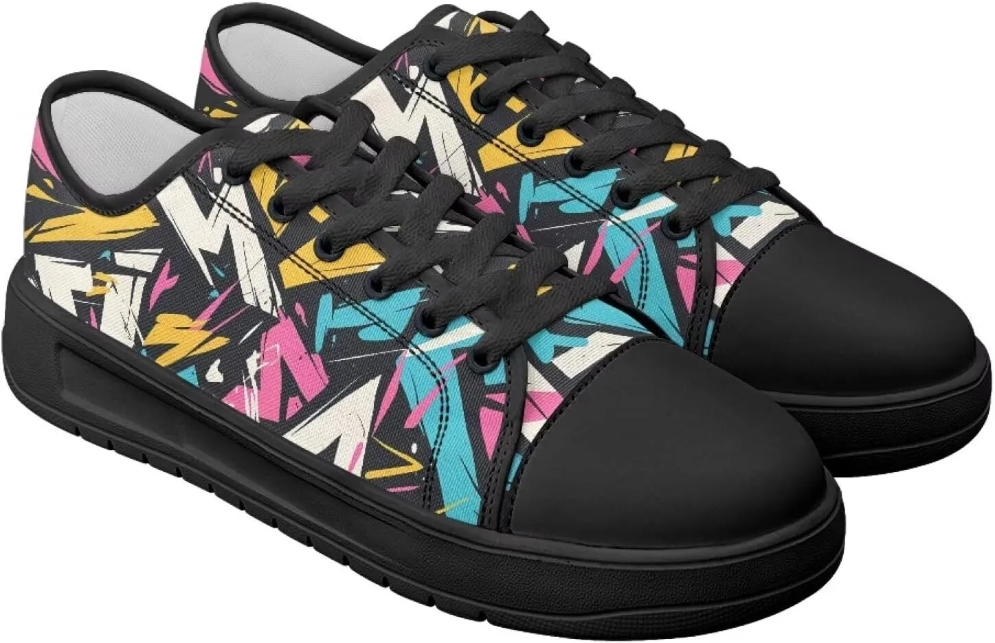 Womens Classic Canvas Casual Shoes Breathable Soft Everyday Versatile Canvas Sneakers for Work Travel Size 6-13.5 Black Sole