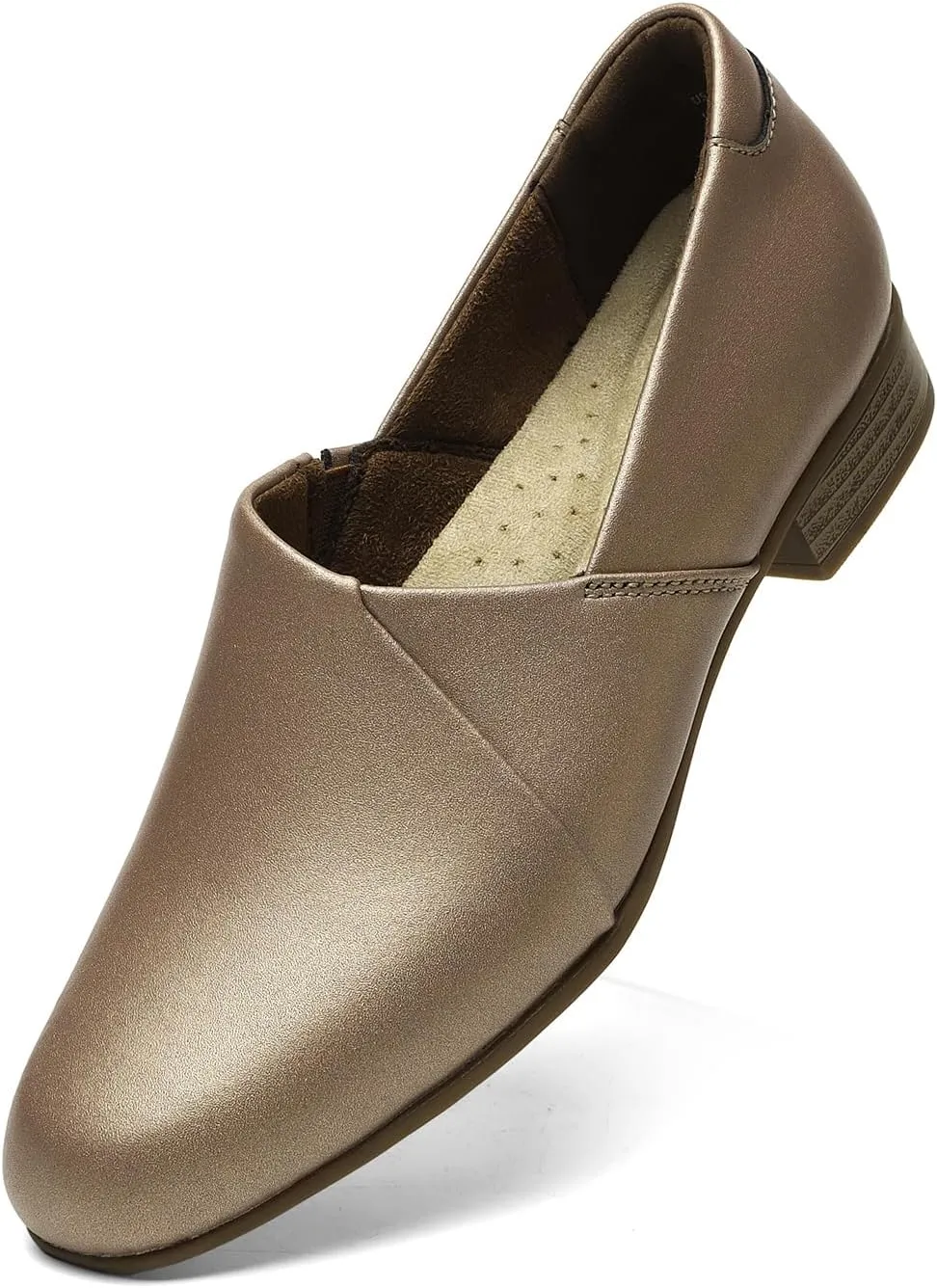 Women's Classic Comfort Dress Shoes Casual Leather Loafers Flats Cute Versatile Slip-Ons Everyday Work Shoes