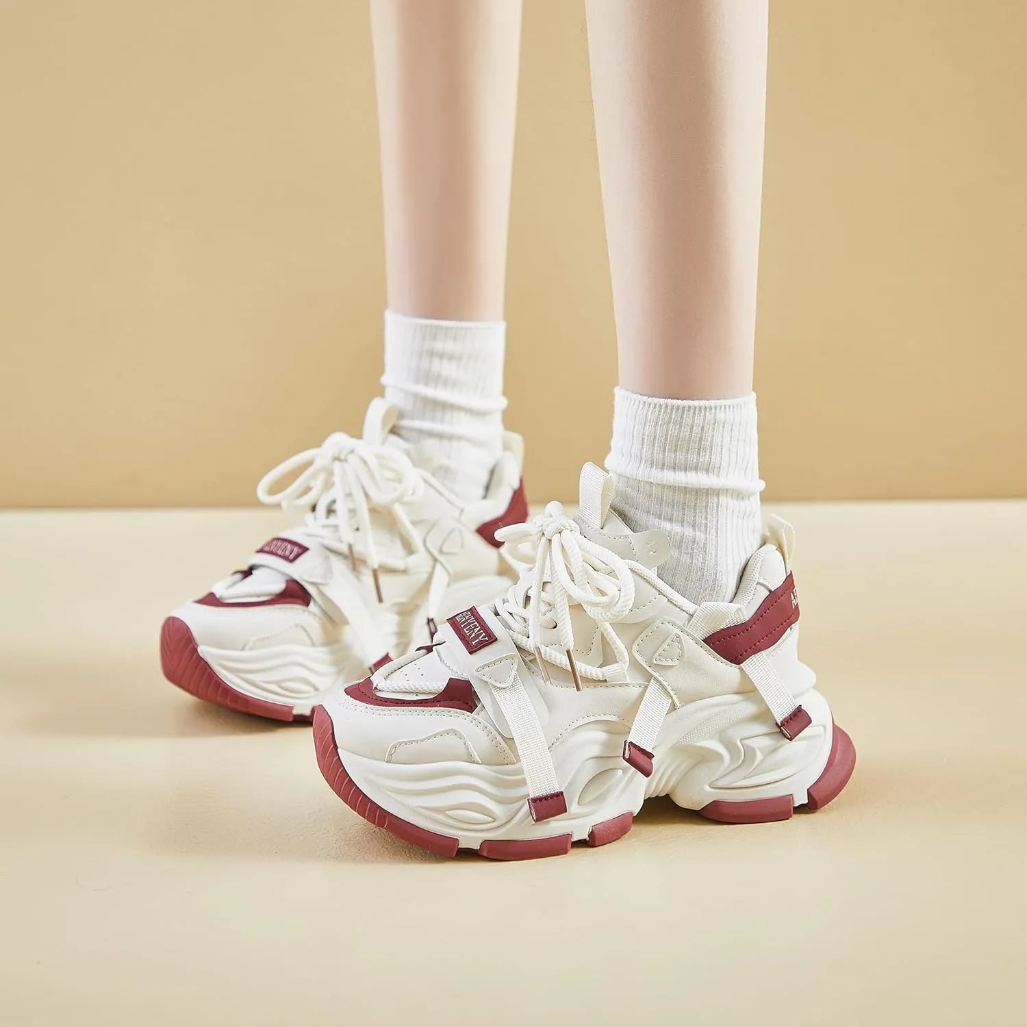 Women's Fashion Chunky Sneakers Comfortable Platform Athletic Shoes Casual Everyday Walking Shoes