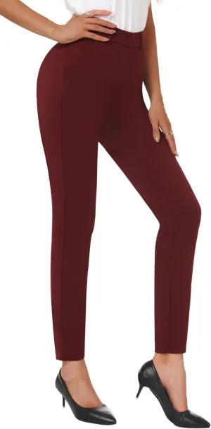 Women's High Waist Skinny Comfy Stretchy Work Pants with Pockets