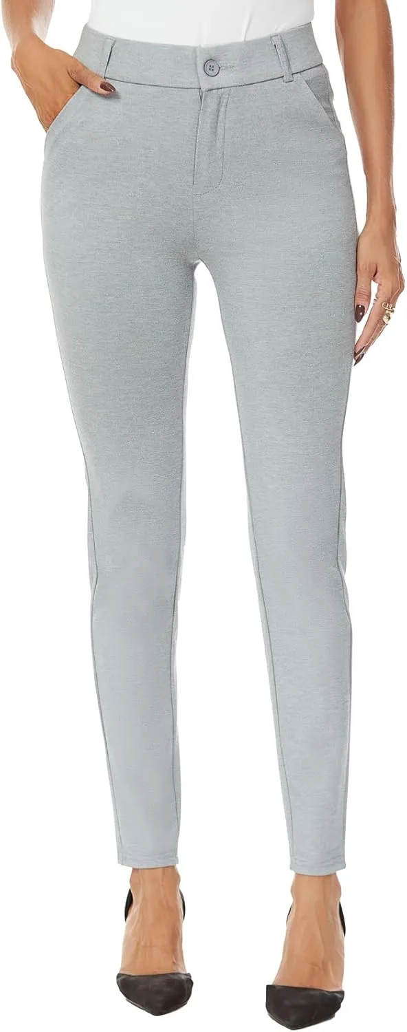 Women's High Waist Skinny Comfy Stretchy Work Pants with Pockets
