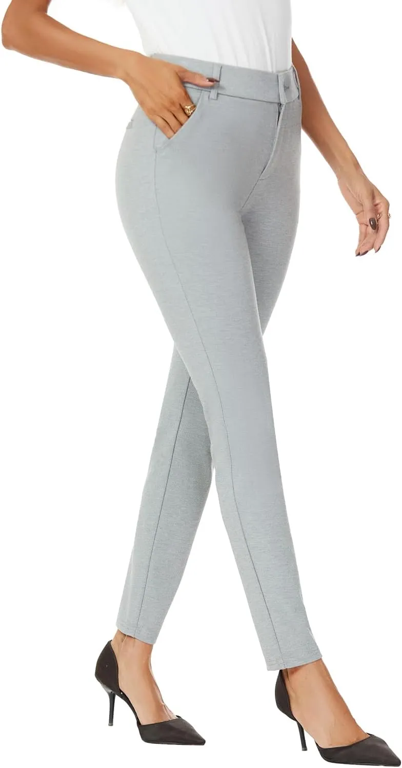 Women's High Waist Skinny Comfy Stretchy Work Pants with Pockets