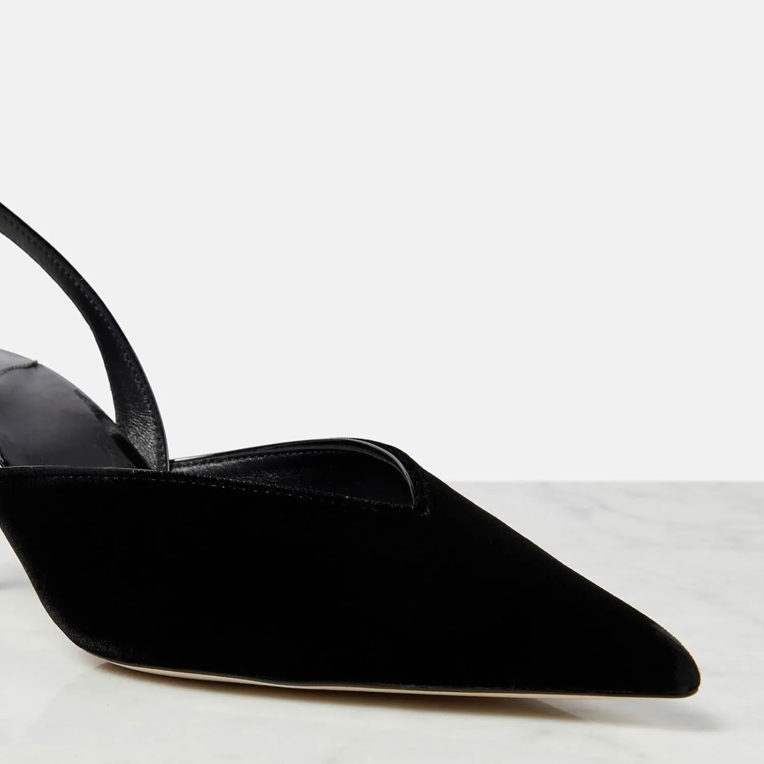 Women's Kitten Heel Pointed Closed Toe Slingback Pumps Fashion V Shaped Silhouette Slip On High Heel Summer Shoes Wedding Prom Dressy Heeled Sandals for Women