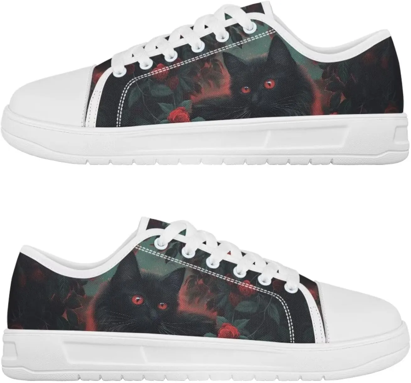 Women's Lace Up Low Top Canvas Shoes Fashion Casual Round Toe Sneakers Hands Free No Laces Barefoot Shoes US5.5-13.5